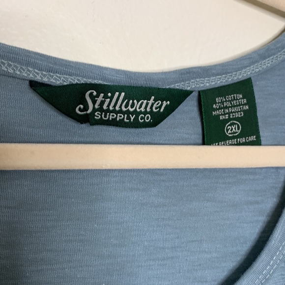 T16 Stillwater Supply Midi Blue Dress with elastic waist size 2XL New with tags - Picture 4 of 9